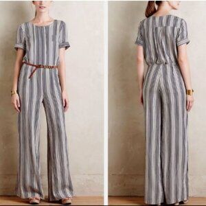 Anthropologie Harlyn Striped Linen Jumpsuit NWT